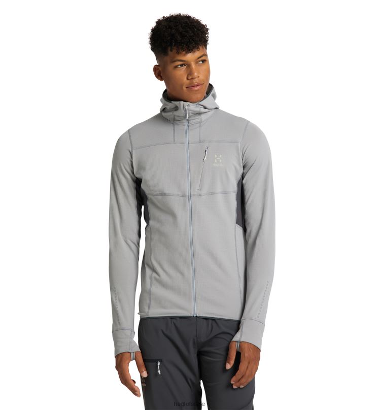 Concrete/Magnetite Men Haglofs L.I.M Mid Comp Hood Tops ZXT0L230
