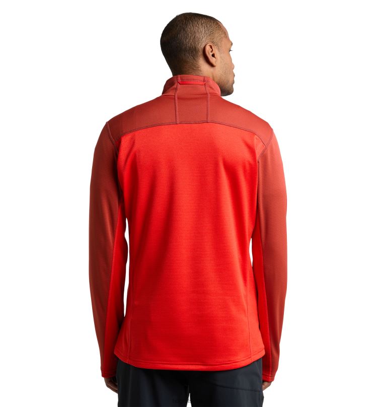 Corrosion/Zenith Red Men Haglofs ROC Flash Mid Halfzip Tops ZXT0L104