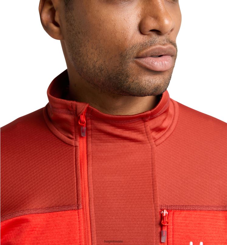 Corrosion/Zenith Red Men Haglofs ROC Flash Mid Halfzip Tops ZXT0L104