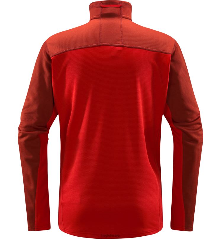 Corrosion/Zenith Red Men Haglofs ROC Flash Mid Halfzip Tops ZXT0L104