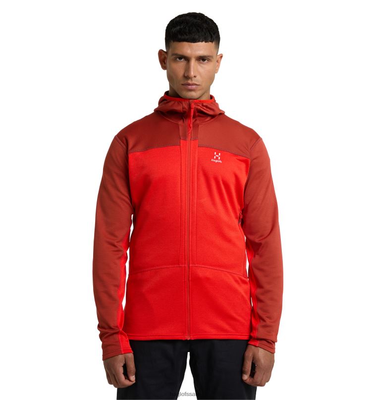 Corrosion/Zenith Red Men Haglofs ROC Flash Mid Hood Tops ZXT0L108