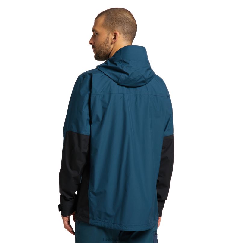 Dark Ocean/True Black Men Haglofs Roc Sheer GTX Jacket Tops ZXT0L222