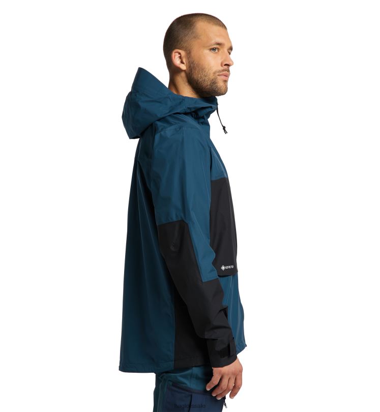 Dark Ocean/True Black Men Haglofs Roc Sheer GTX Jacket Tops ZXT0L222