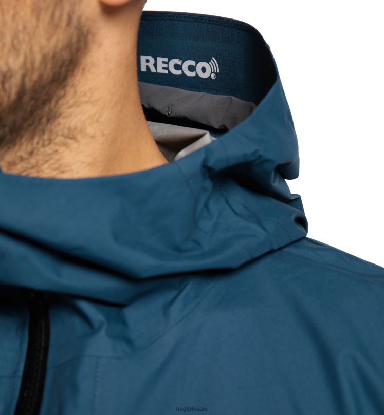 Dark Ocean/True Black Men Haglofs Roc Sheer GTX Jacket Tops ZXT0L222