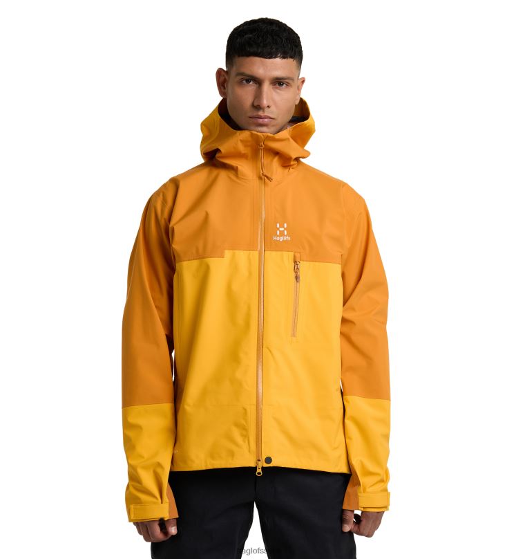 Desert Yellow/Sunny Yellow Men Haglofs ROC Sloper Proof Jacket Tops ZXT0L133