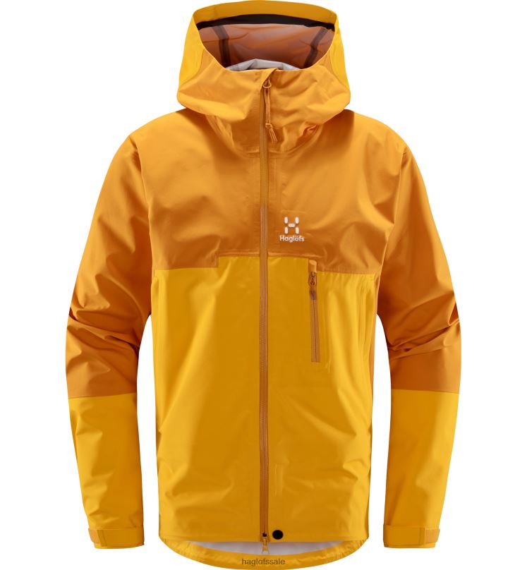 Desert Yellow/Sunny Yellow Men Haglofs ROC Sloper Proof Jacket Tops ZXT0L133