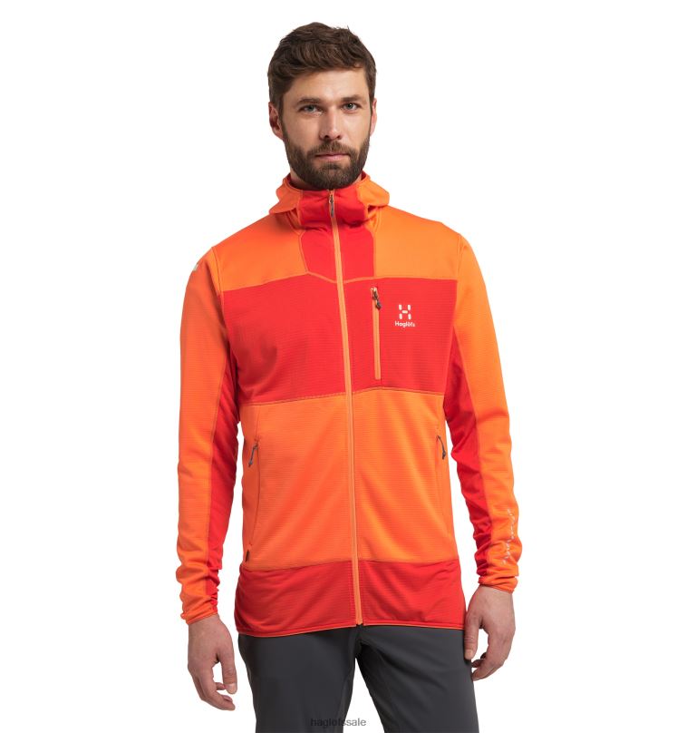 Flame Orange/Habanero Men Haglofs L.I.M Mid Fast Hood Tops ZXT0L164