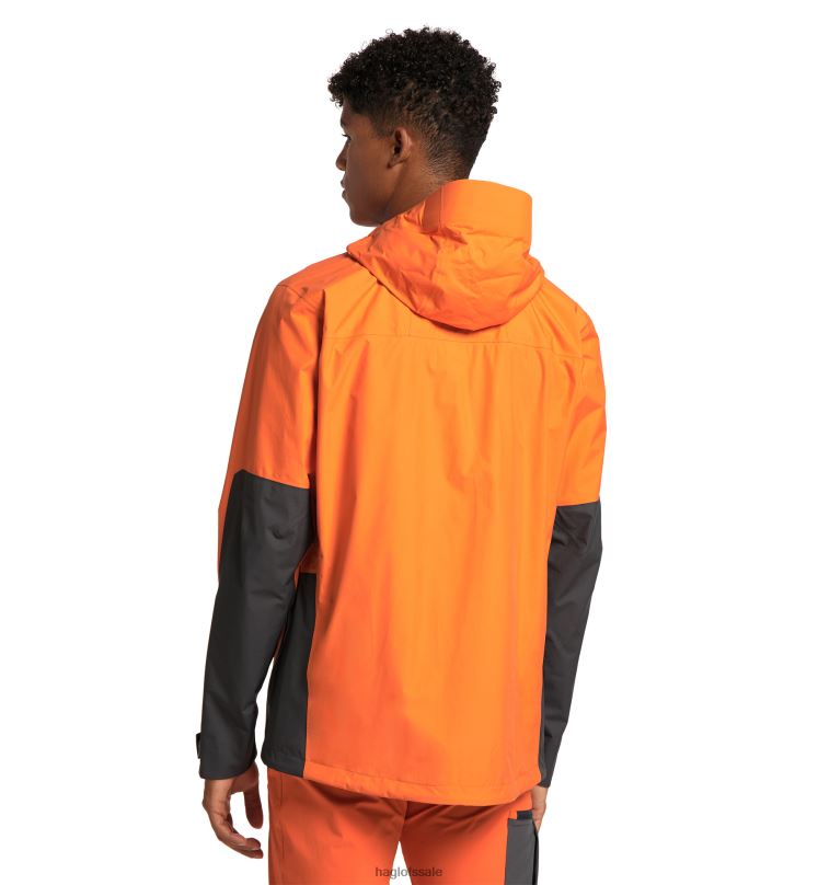Flame Orange/Magnetite Men Haglofs Roc Sheer GTX Jacket Tops ZXT0L198