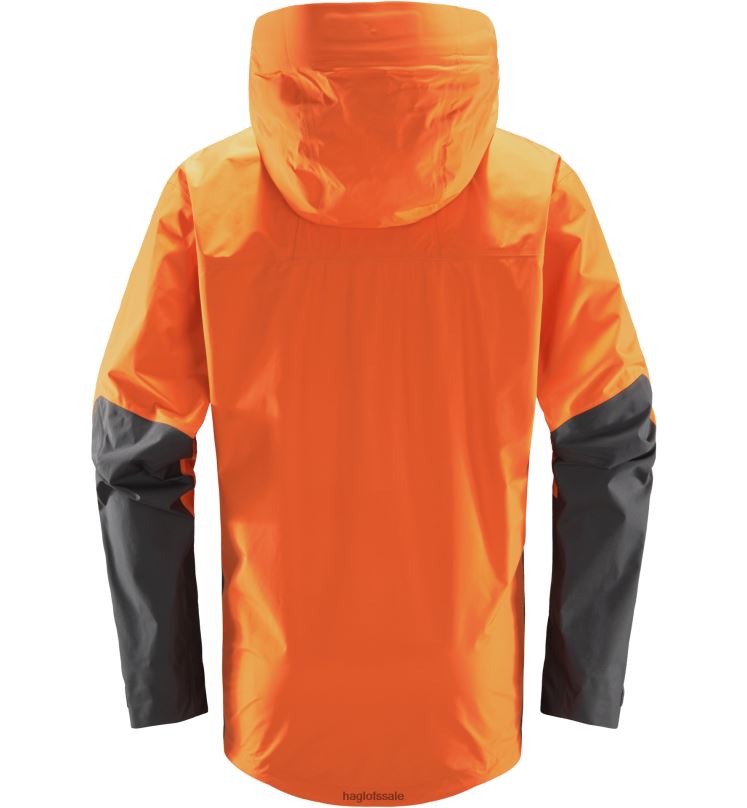 Flame Orange/Magnetite Men Haglofs Roc Sheer GTX Jacket Tops ZXT0L198