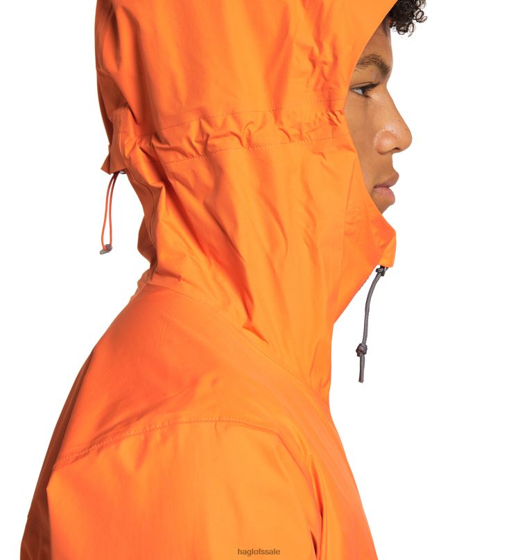 Flame Orange/Magnetite Men Haglofs Roc Sheer GTX Jacket Tops ZXT0L198