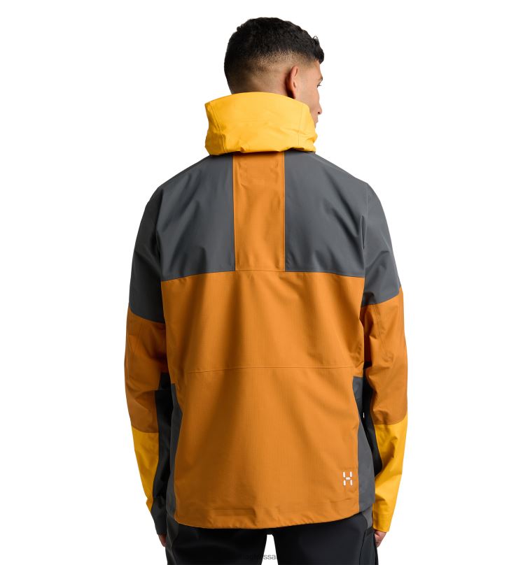 Golden Brown/Magnetite Men Haglofs Spitz GTX Pro Jacket Tops ZXT0L83