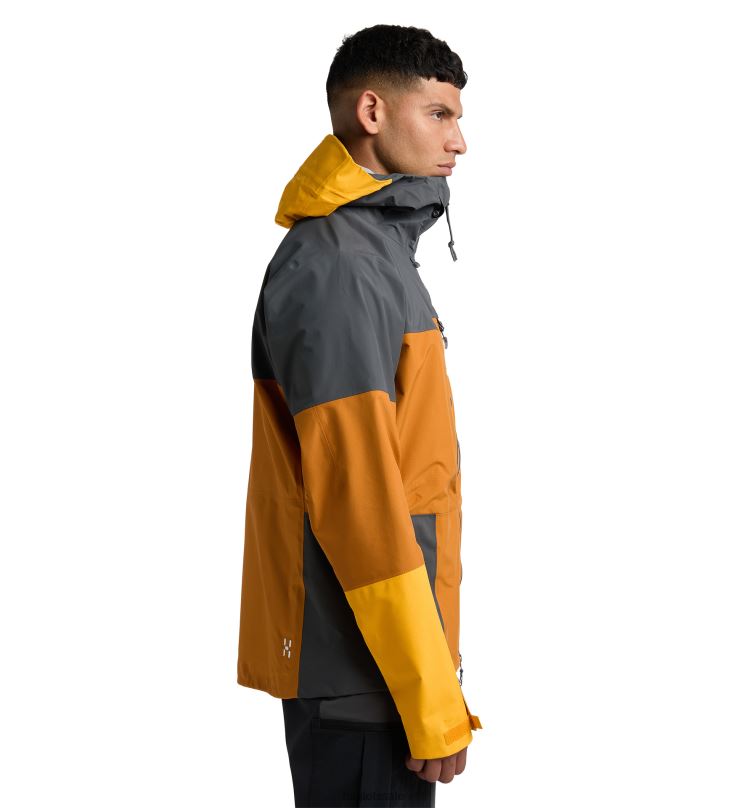 Golden Brown/Magnetite Men Haglofs Spitz GTX Pro Jacket Tops ZXT0L83