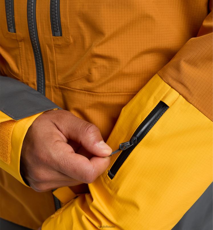 Golden Brown/Magnetite Men Haglofs Spitz GTX Pro Jacket Tops ZXT0L83