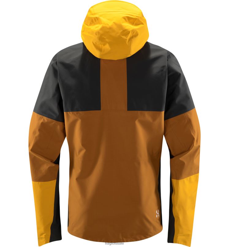 Golden Brown/Magnetite Men Haglofs Spitz GTX Pro Jacket Tops ZXT0L83