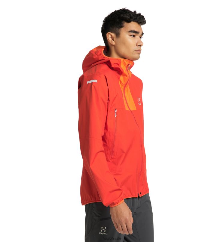 Habanero/Flame Orange Men Haglofs L.I.M Proof Jacket Tops ZXT0L160