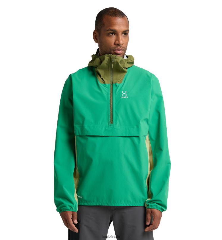 Jelly Green/Thyme Green Men Haglofs Sparv Proof Anorak Tops ZXT0L167