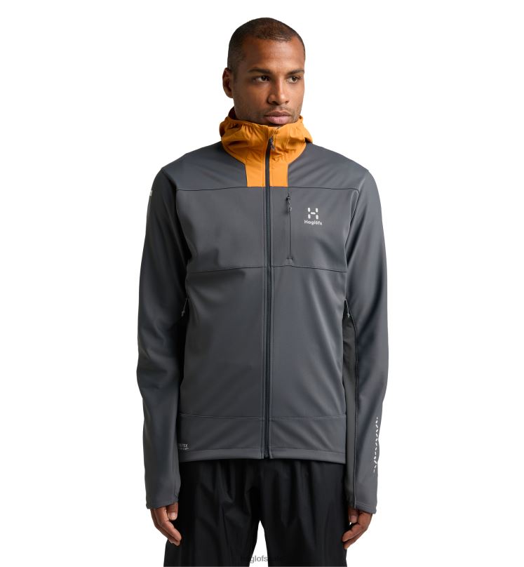Magnetite/Desert Yellow Men Haglofs L.I.M Hybrid Softshell Jacket Tops ZXT0L80
