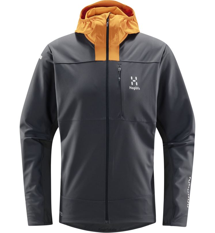 Magnetite/Desert Yellow Men Haglofs L.I.M Hybrid Softshell Jacket Tops ZXT0L80