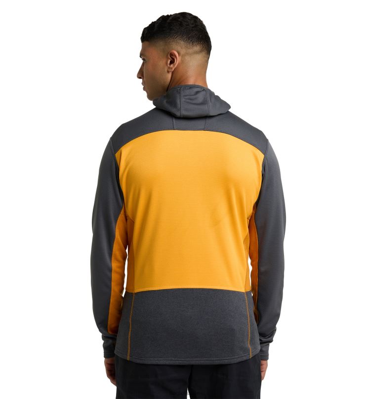 Magnetite/Sunny Yellow Men Haglofs ROC Flash Mid Hood Tops ZXT0L107