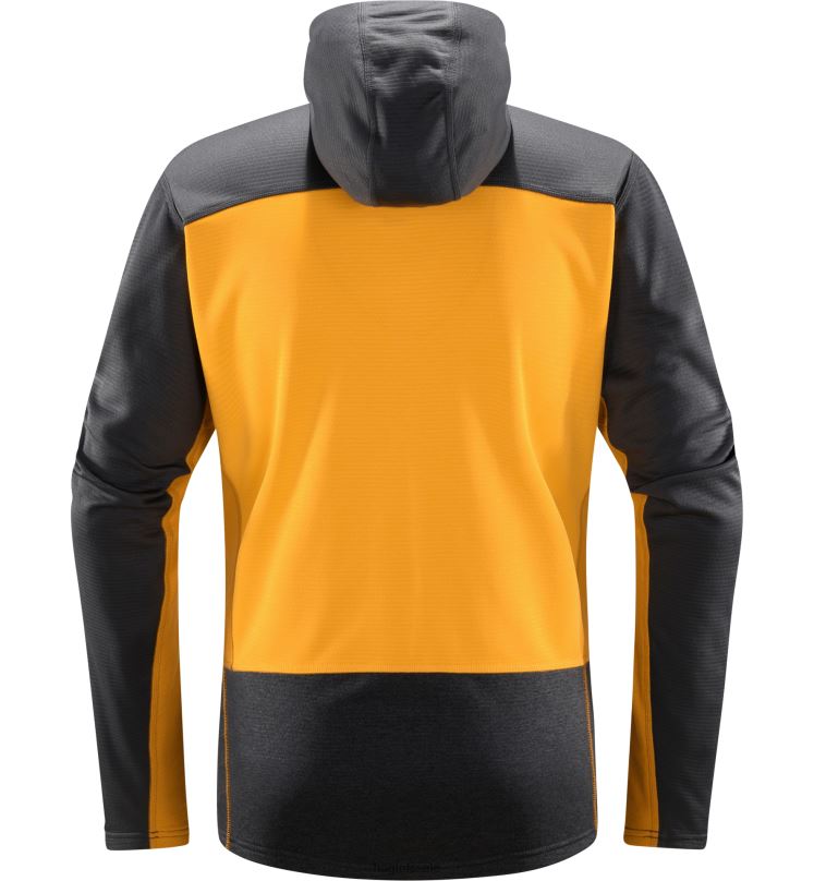 Magnetite/Sunny Yellow Men Haglofs ROC Flash Mid Hood Tops ZXT0L107