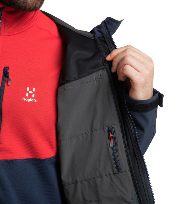 Nordic Blue/Tarn Blue Men Haglofs Roc Sight Softshell Jacket Tops ZXT0L85