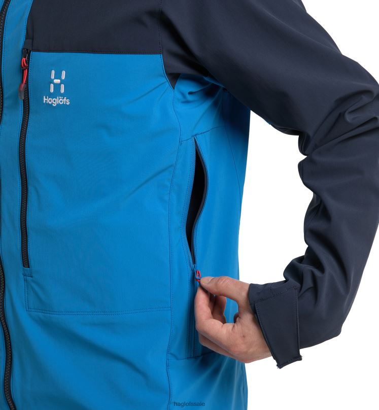 Nordic Blue/Tarn Blue Men Haglofs Roc Sight Softshell Jacket Tops ZXT0L85