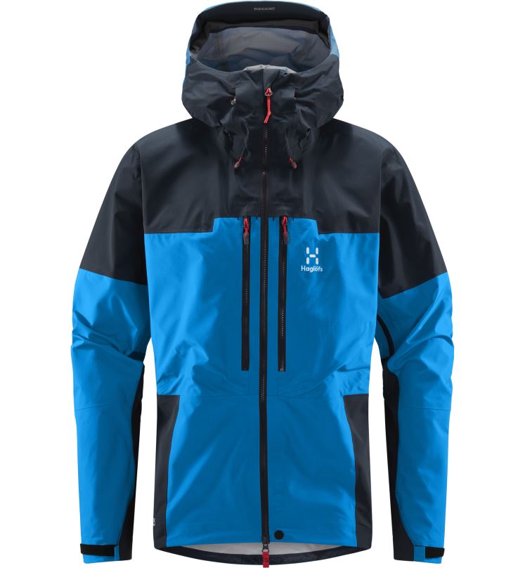 Nordic Blue/Tarn Blue Men Haglofs Spitz GTX Pro Jacket Tops ZXT0L82