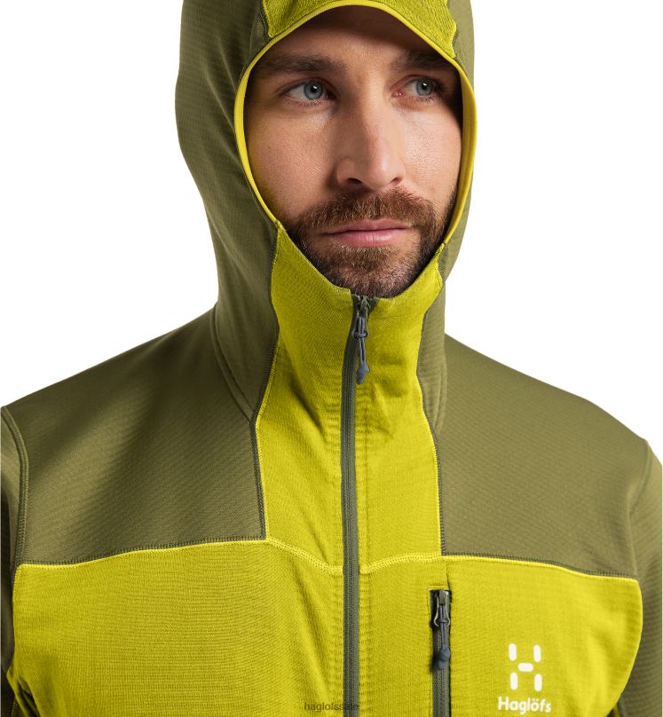 Olive Green/Aurora Men Haglofs L.I.M Mid Fast Hood Tops ZXT0L74