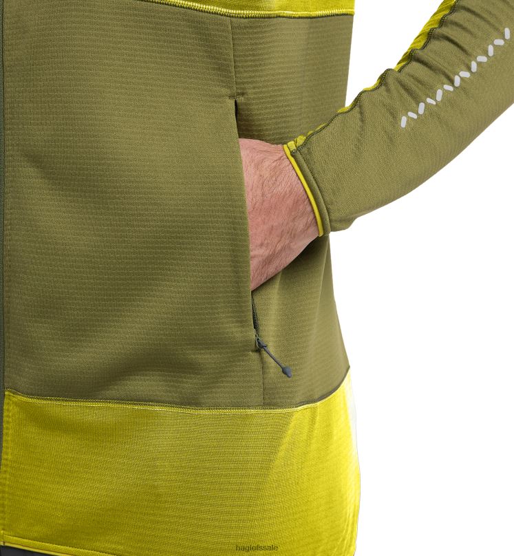 Olive Green/Aurora Men Haglofs L.I.M Mid Fast Hood Tops ZXT0L74