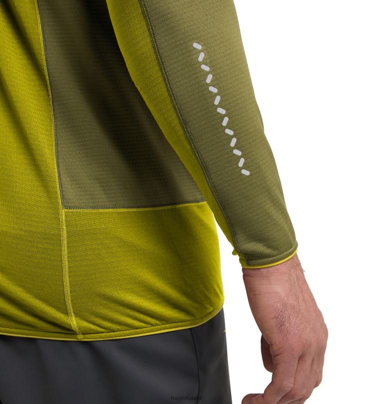 Olive Green/Aurora Men Haglofs L.I.M Mid Fast Hood Tops ZXT0L74
