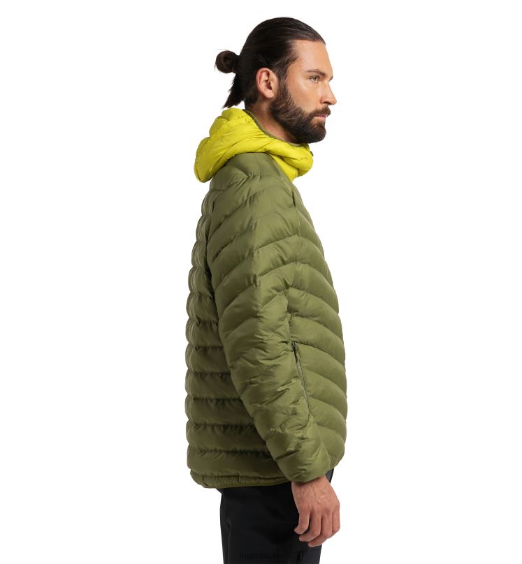 Olive Green/Aurora Men Haglofs Sarna Mimic Hood Tops ZXT0L52