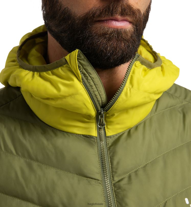 Olive Green/Aurora Men Haglofs Sarna Mimic Hood Tops ZXT0L52