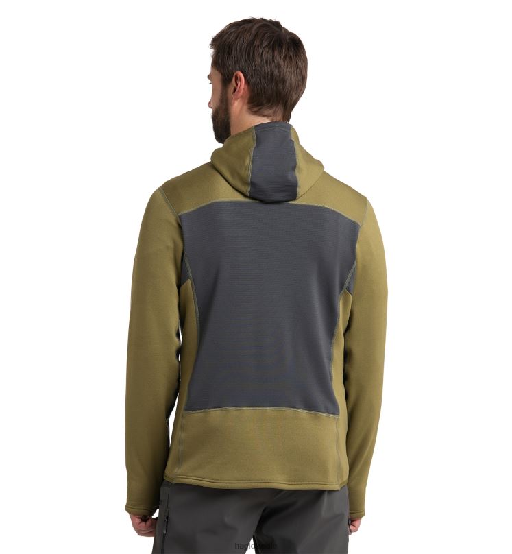 Olive Green/Magnetite Men Haglofs Roc Nordic Mid Hood Tops ZXT0L200