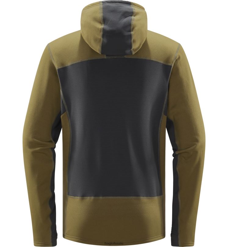 Olive Green/Magnetite Men Haglofs Roc Nordic Mid Hood Tops ZXT0L200