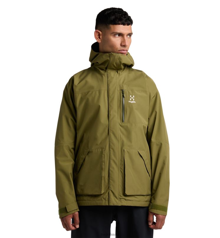 Olive Green Men Haglofs Vide GTX Jacket Tops ZXT0L92