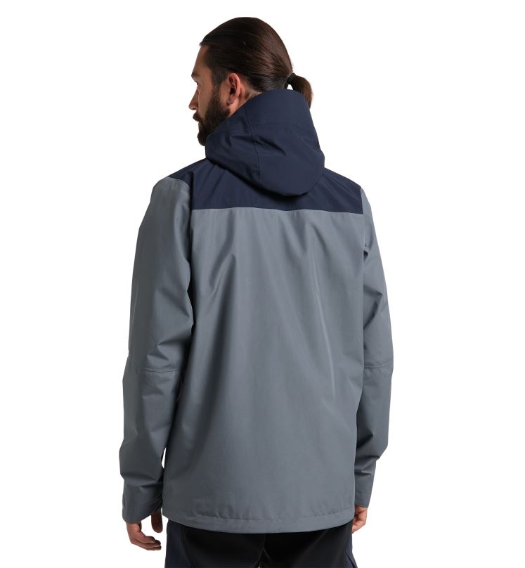 Steel Blue/Tarn Blue Men Haglofs Vide GTX Jacket Tops ZXT0L233