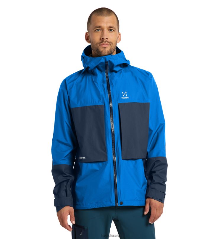 Storm Blue/Tarn Blue Men Haglofs Roc Sheer GTX Jacket Tops ZXT0L11