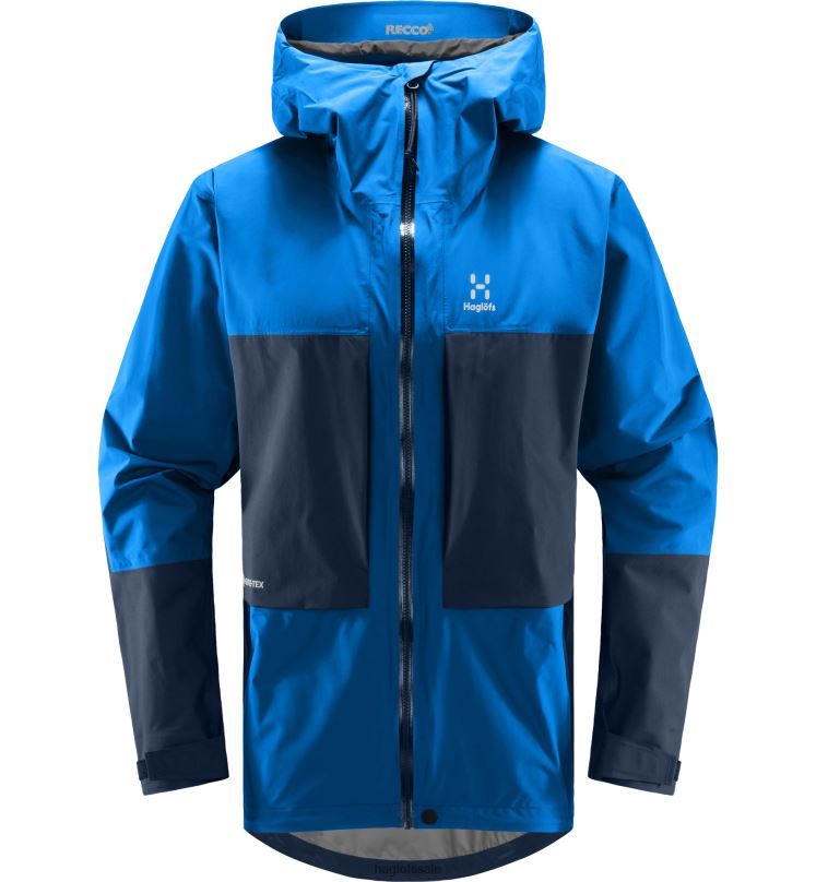 Storm Blue/Tarn Blue Men Haglofs Roc Sheer GTX Jacket Tops ZXT0L11