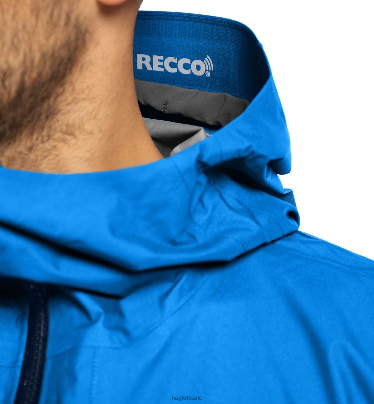 Storm Blue/Tarn Blue Men Haglofs Roc Sheer GTX Jacket Tops ZXT0L11