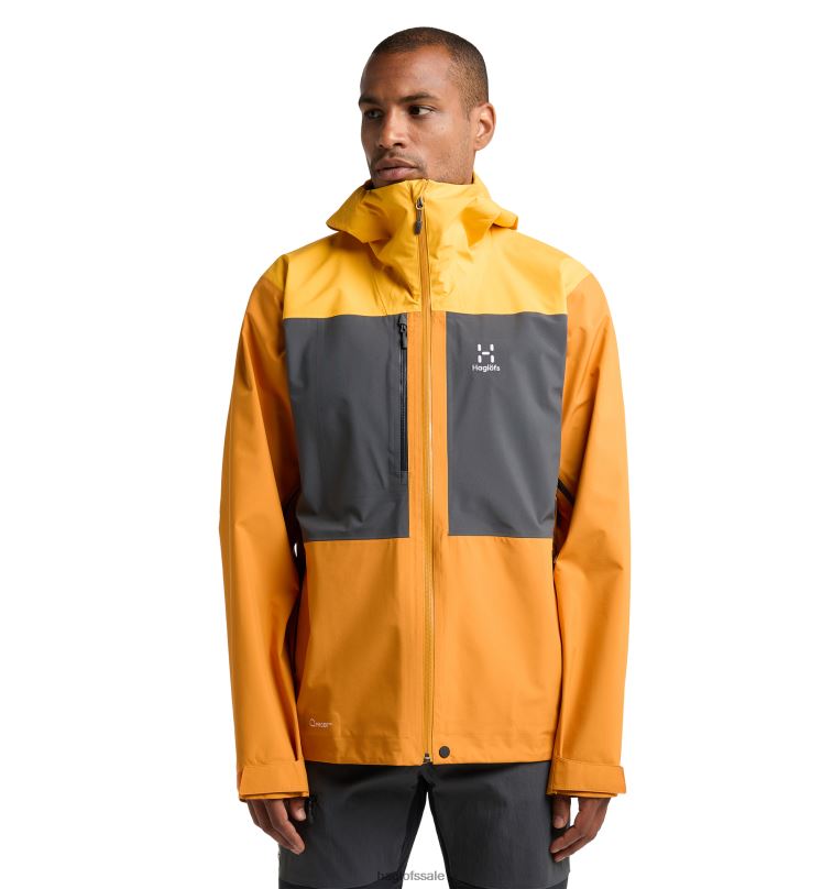 Sunny Yellow/Desert Yellow Men Haglofs Front Proof Jacket Tops ZXT0L125