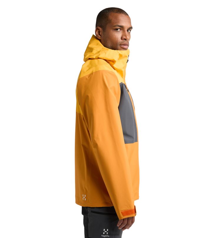 Sunny Yellow/Desert Yellow Men Haglofs Front Proof Jacket Tops ZXT0L125