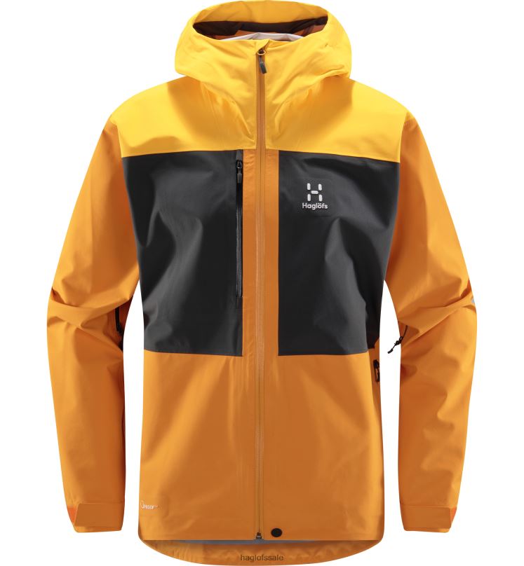 Sunny Yellow/Desert Yellow Men Haglofs Front Proof Jacket Tops ZXT0L125