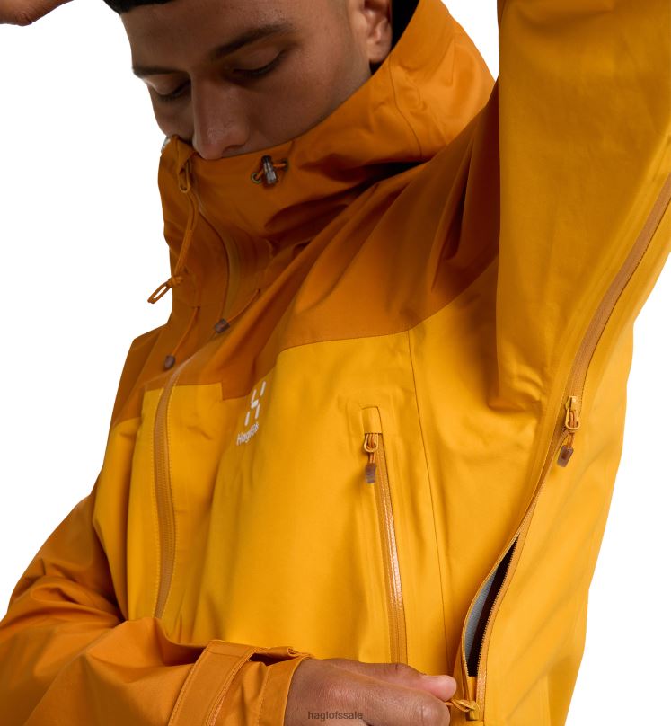 Sunny Yellow/Desert Yellow Men Haglofs ROC Flash GTX Jacket Tops ZXT0L98