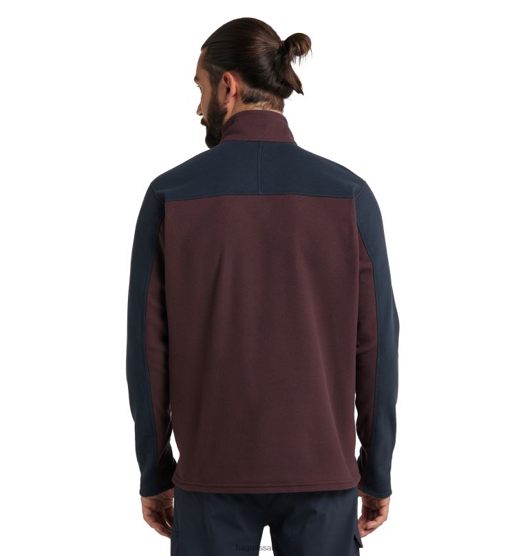 Tarn Blue/Burgundy Brown Men Haglofs Buteo Mid Jacket Tops ZXT0L207