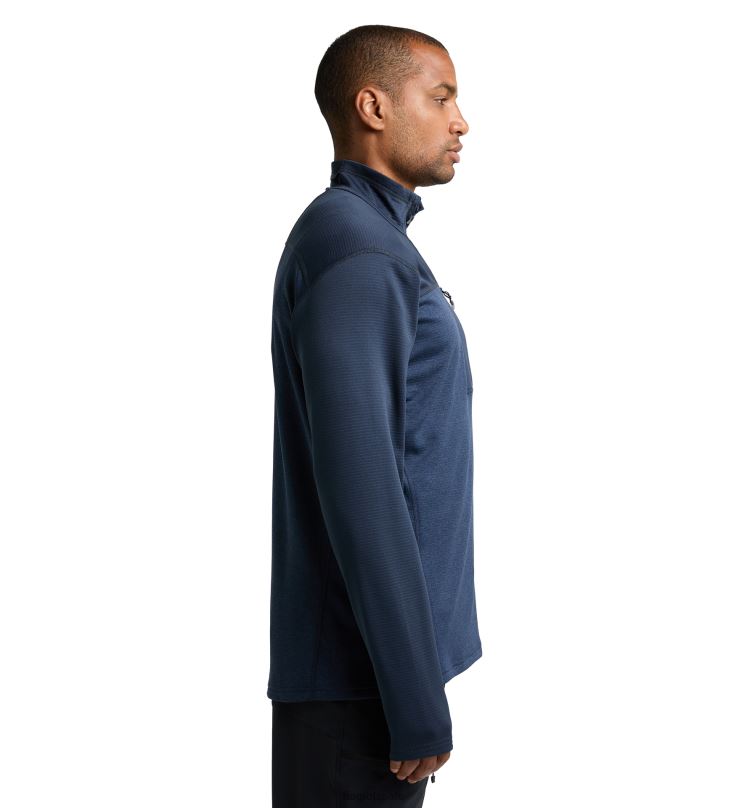 Tarn Blue Men Haglofs ROC Flash Mid Halfzip Tops ZXT0L101