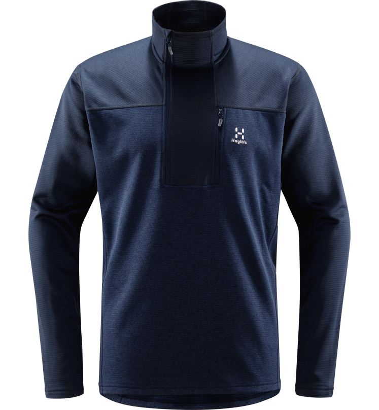 Tarn Blue Men Haglofs ROC Flash Mid Halfzip Tops ZXT0L101