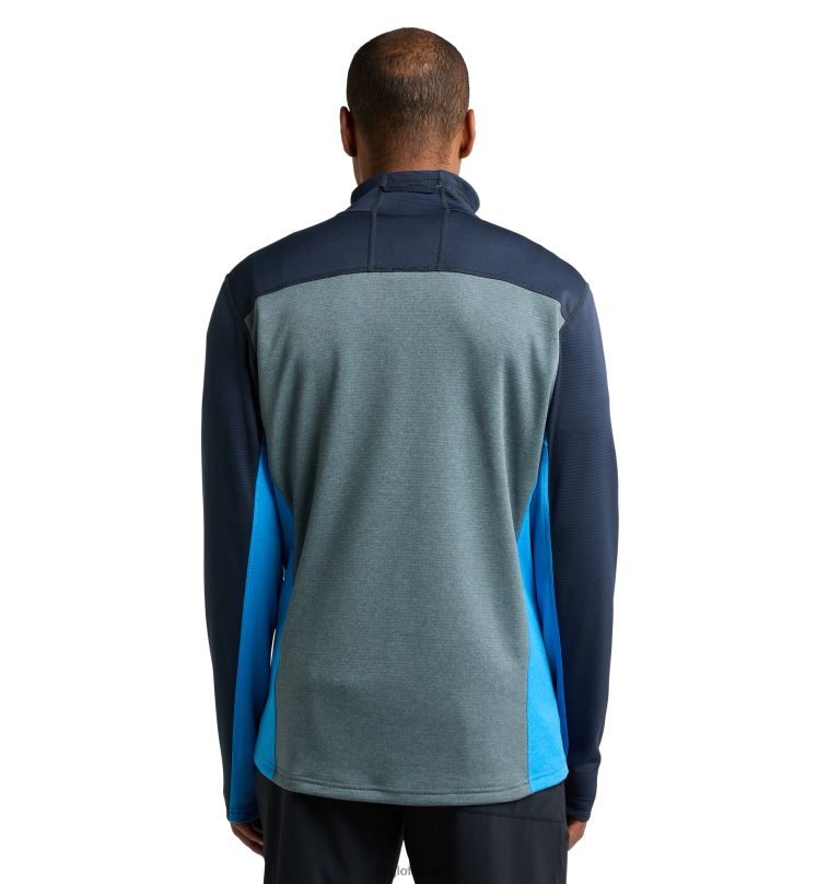Tarn Blue/Steel Blue Men Haglofs ROC Flash Mid Halfzip Tops ZXT0L102