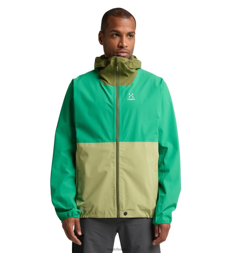 Thyme Green/Jelly Green Men Haglofs Sparv Proof Jacket Tops ZXT0L166