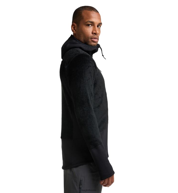 True Black Men Haglofs ROC Spitz Mid Hood Tops ZXT0L93