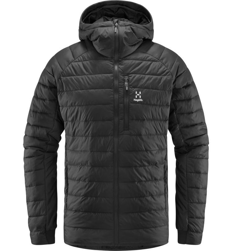 True Black Solid Men Haglofs Spire Mimic Hood Tops ZXT0L194